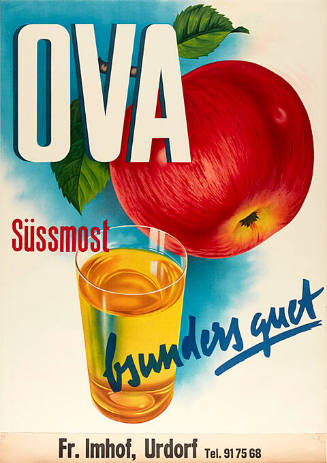 Ova Süssmost, bsunders guet, Fr. Imhof, Urdorf