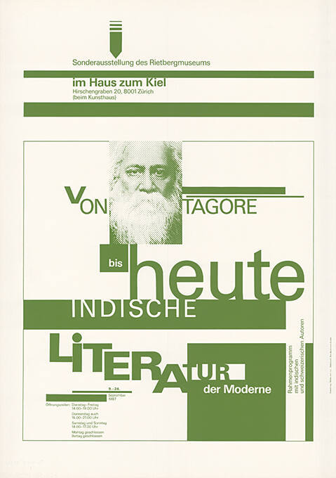 Von Tagore bis heute, Indische Literatur der Moderne, Haus zum Kiel, Zürich