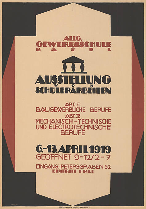 Ausstellung von Schülerarbeiten, Allg. Gewerbeschule Basel