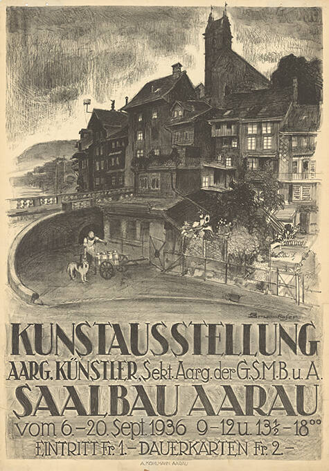 Kunstausstellung Aargauer Künstler, Sekt. Aarg. der GSMB u. A. Saalbau Aarau