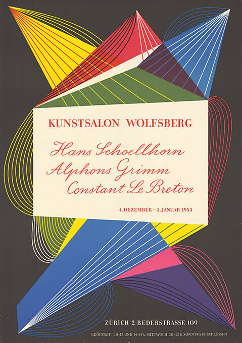 Hans Schoellhorn, Alphons Grimm, Constant Le Breton, Kunstsalon Wolfsberg, Zürich