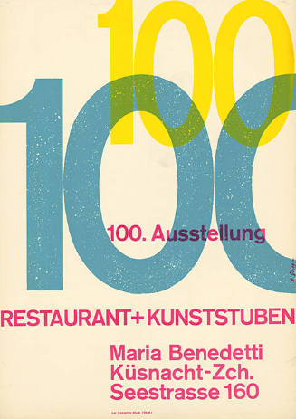 100. Ausstellung, Restaurant + Kunststuben, Maria Benedetti