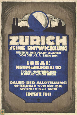 Zürich, seine Entwicklung, Objekte der Stadt Zürich von der S.L.A. Bern 1914, Neumühlequai 20, Zürich