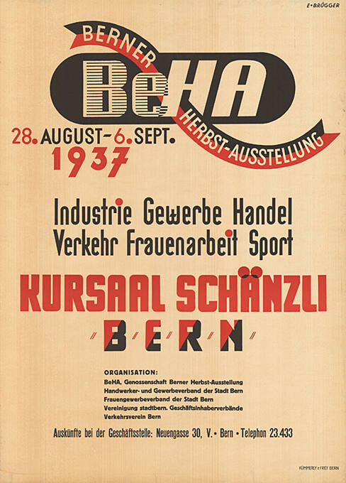 BeHA, Berner Herbstausstellung, Kursaal Schänzli, Bern