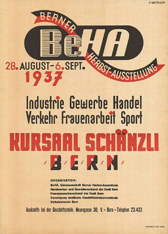 BeHA, Berner Herbstausstellung, Kursaal Schänzli, Bern