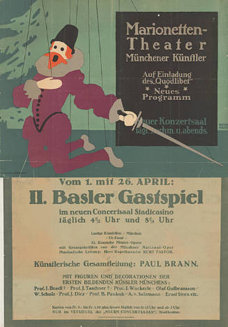 Marionetten-Theater, Münchener Künstler, II. Basler Gastspiel, Stadtkasino