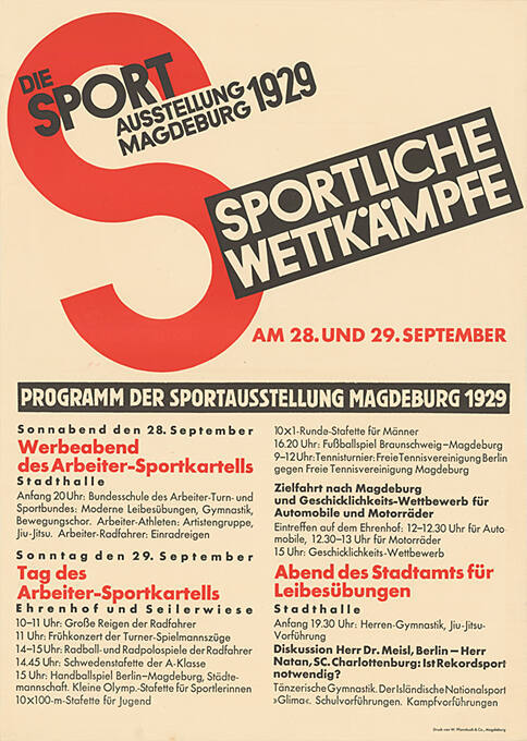 Die Sportausstellung Magdeburg 1929, Sportliche Wettkämpfe