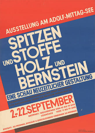 Spitzen und Stoffe, Holz und Bernstein, Ausstellung am Adolf-Mittag-See, Magdeburg