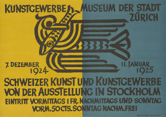 Schweizer Kunst und Kunstgewerbe von der Ausstellung in Stockholm, Kunstgewerbemuseum der Stadt Zürich