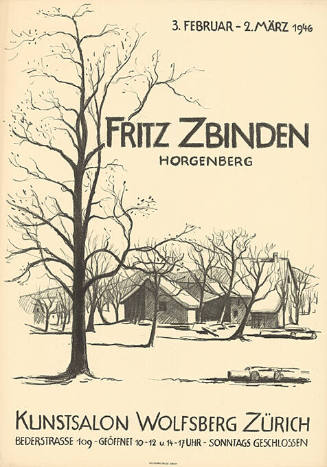 Fritz Zbinden, Kunstsalon Wolfsberg Zürich