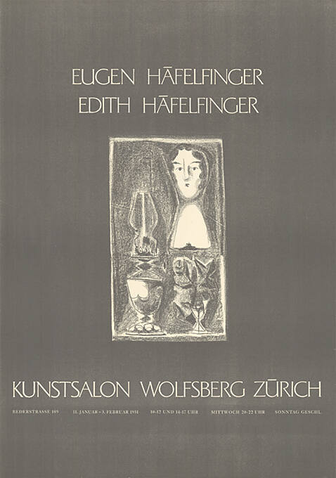 Eugen Häfelfinger, Edith Häfelfinger, Kunstsalon Wolfsberg Zürich