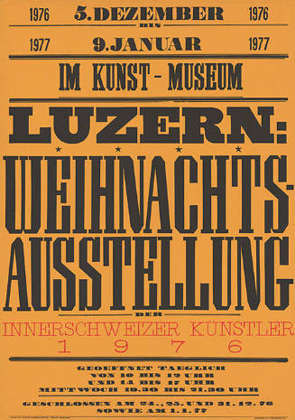 Weihnachts-Ausstellung, Kunstmuseum Luzern