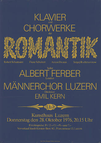 Klavier und Chorwerke der Romantik, Kunsthaus Luzern