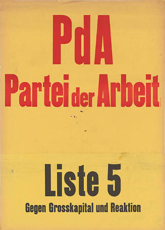 PdA, Partei der Arbeit, Liste 5, Gegen Grosskapital und Reaktion