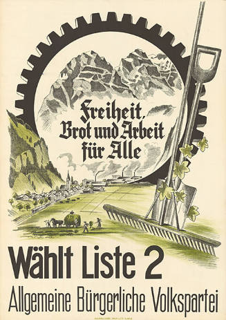 Freiheit, Brot und Arbeit für Alle, Wählt Liste 2, Allgemeine Bürgerliche Volkspartei