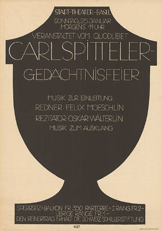 Carl Spitteler-Gedächtnisfeier, Stadt-Theater Basel