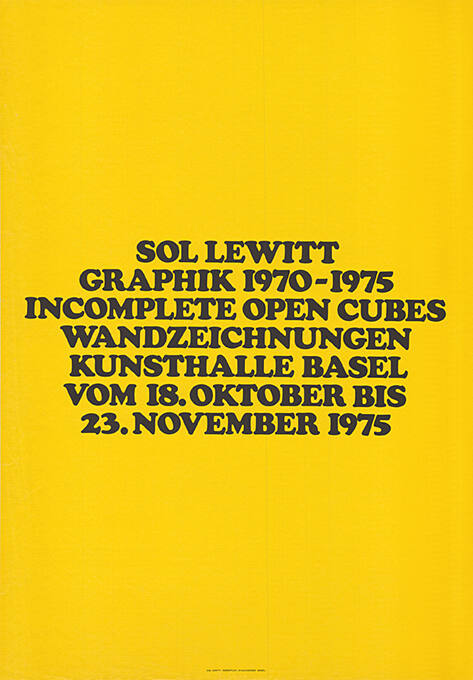 Sol LeWitt, Graphik 1970–1975, Incomplete Open Cubes, Wandzeichnungen, Kunsthalle Basel