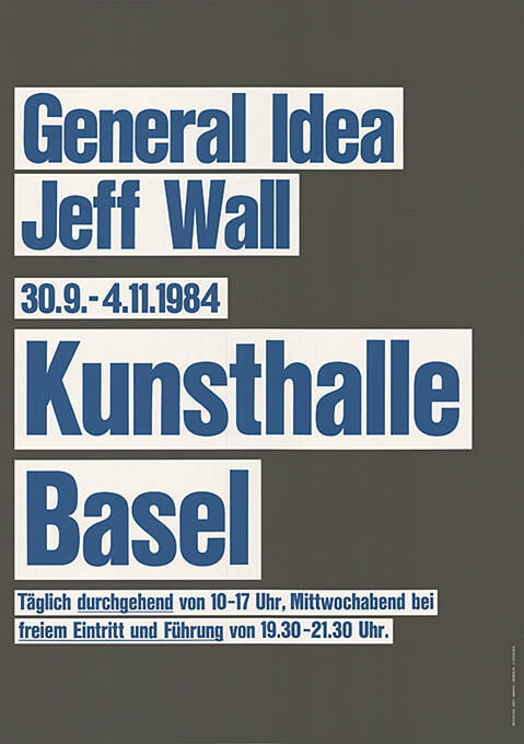 General Idea, Jeff Wall, Kunsthalle Basel