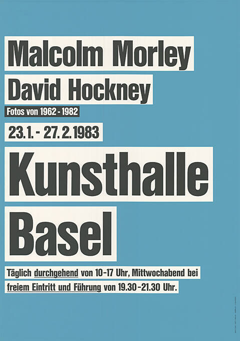 Malcolm Morley, David Hockney, Kunsthalle Basel