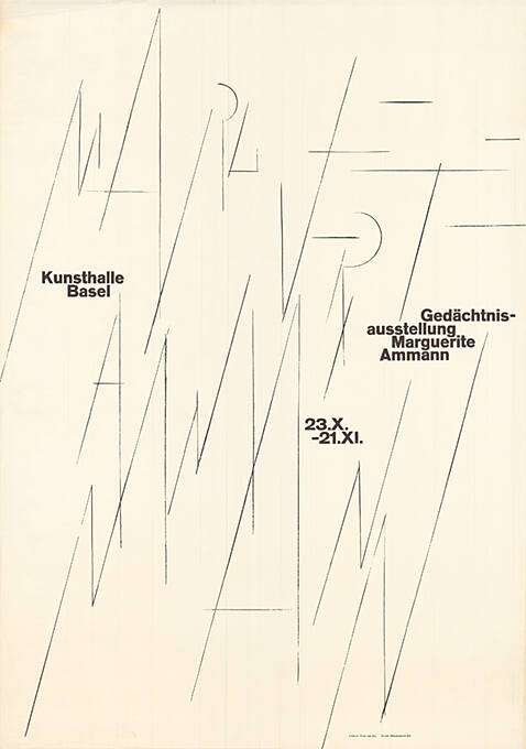 Gedächtnisausstellung Marguerite Ammann, Kunsthalle Basel