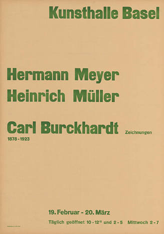 Hermann Meyer, Heinrich Müller, Carl Burckhardt, Kunsthalle Basel