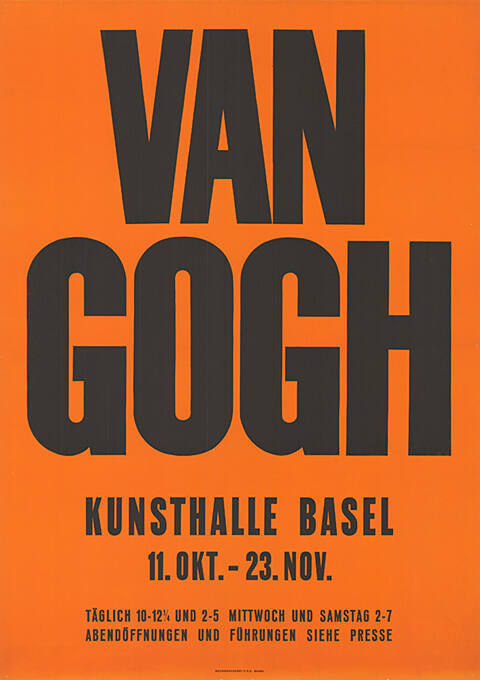 Van Gogh, Kunsthalle Basel