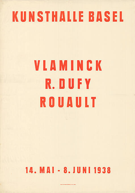 Vlaminck, R. Dufy, Rouault, Kunsthalle Basel