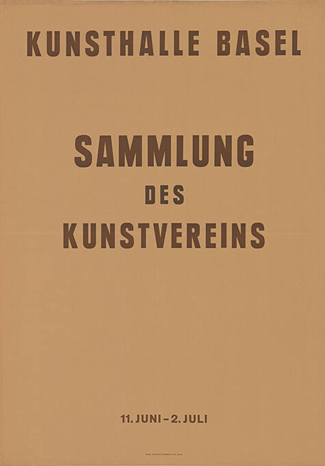 Sammlung des Kunstvereins, Kunsthalle Basel