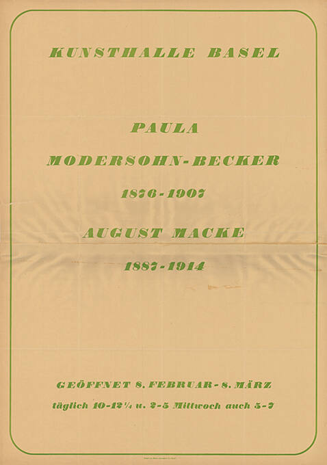 Paula Modersohn-Becker, August Macke, Kunsthalle Basel