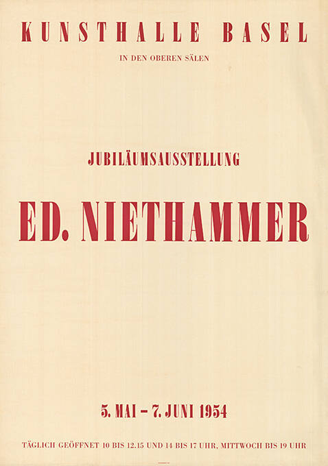 Ed. Niethammer, Kunsthalle Basel