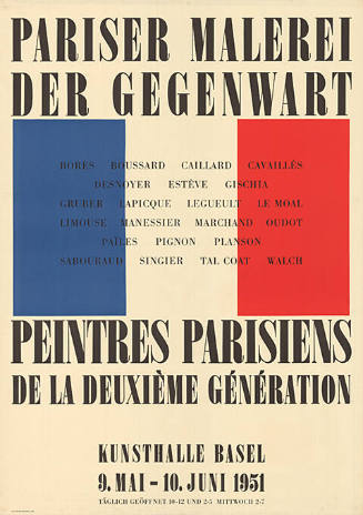 Pariser Malerei der Gegenwart, peintres parisiens de la deuxième génération, Kunsthalle Basel