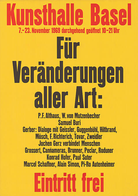 Für Veränderungen aller Art, Kunsthalle Basel