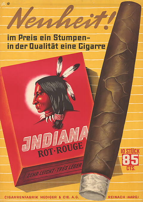 Neuheit! Im Preis ein Stumpen – in der Qualität eine Cigarre, Indiana Rot