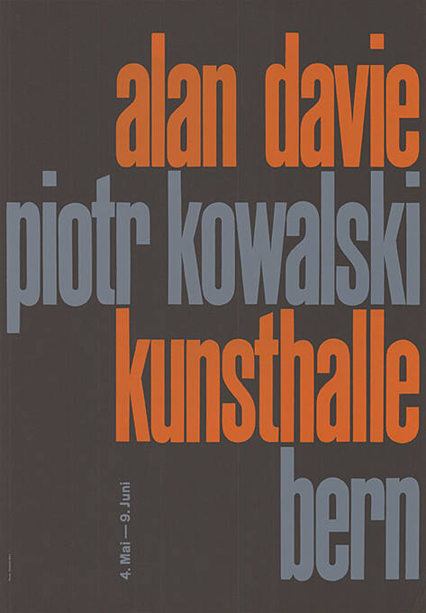 Alan Davie, Piotr Kowalski, Kunsthalle Bern