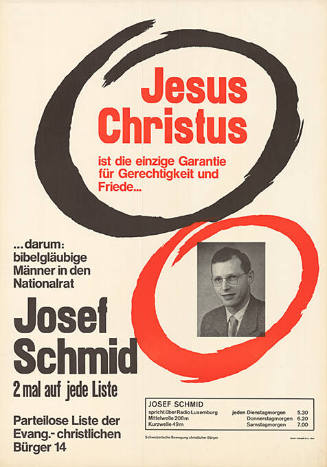 Jesus Christus, Josef Schmid, Parteilose Liste der Evang.-christlichen Bürger 14