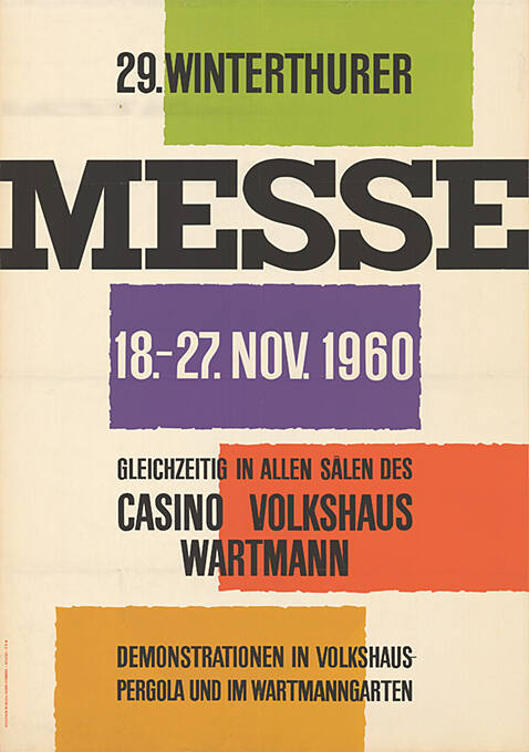 29. Winterthurer Messe, Casino Volkshaus Wartmann