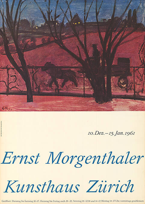 Ernst Morgenthaler, Kunsthaus Zürich