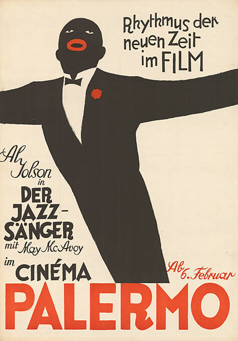 Rhythmus der neuen Zeit im Film, Al Jolson in, Der Jazz-Sänger, Cinéma Palermo