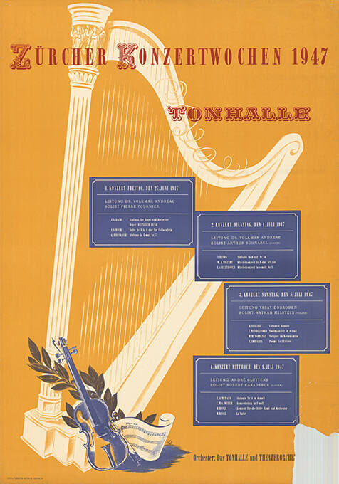 Zürich Konzertwochen 1947, Tonhalle, Zürich