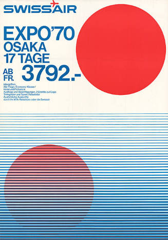 Swissair, Expo’70, Osaka, 17 Tage ab Fr. 3792.–