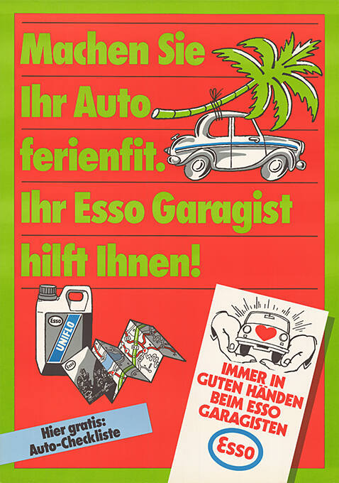 Machen Sie Ihr Auto ferienfit. Ihr Esso Garagist hilft Ihnen! Esso