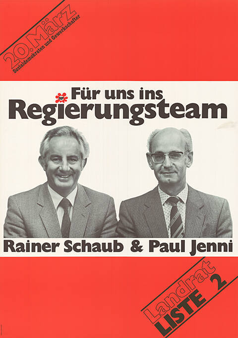 Für uns ins Regierungsteam, Rainer Schaub & Paul Jenni