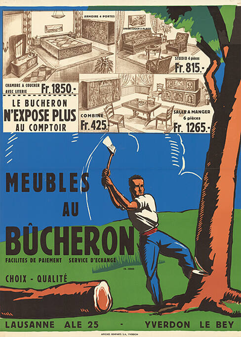 Meubles au Bûcheron, Lausanne, Yverdon le Bey