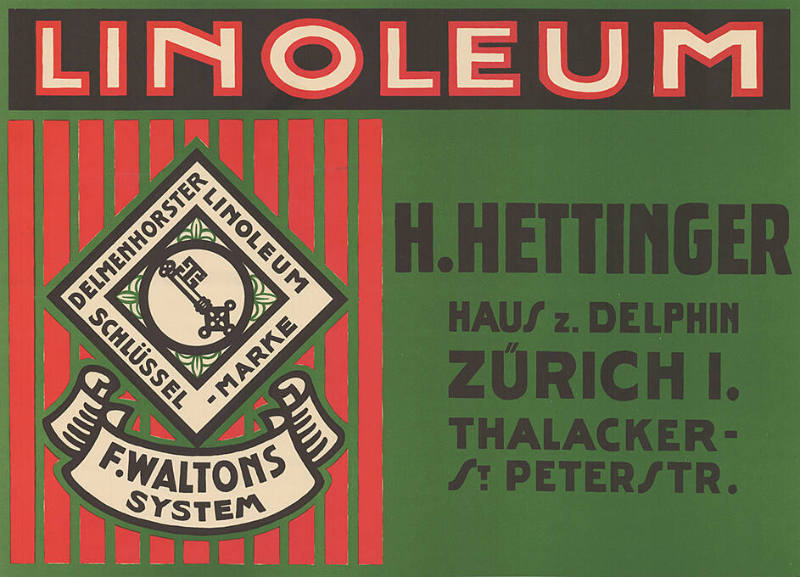 Linoleum, Delmenhorster Schlüsselmarke, H. Hettinger, Zürich