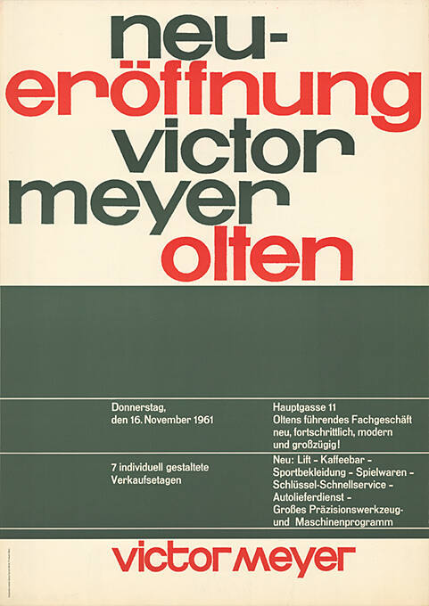 Neueröffnung Victor Meyer, Olten