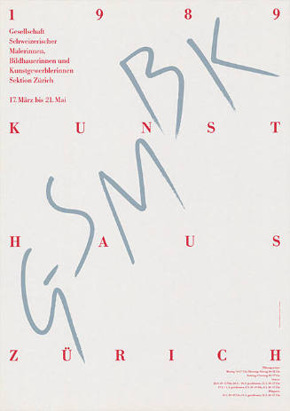 GSMBK, 1989, Kunsthaus Zürich