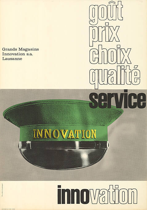 Gôut, prix, choix, qualité, service, innovation, Grands magasins Innovation s.a. Lausanne