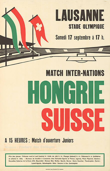 Match Inter-Nations, Hongrie-Suisse, Lausanne Stade Olympique