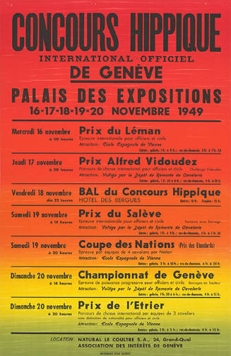 Concours Hippique International Officiel de Genève, Palais des Expositions