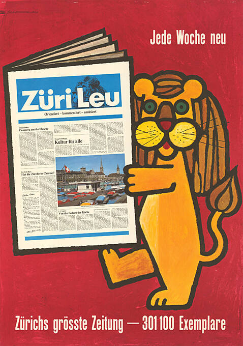 Züri Leu, Jede Woche neu, Zürichs grösste Zeitung – 301100 Exemplare